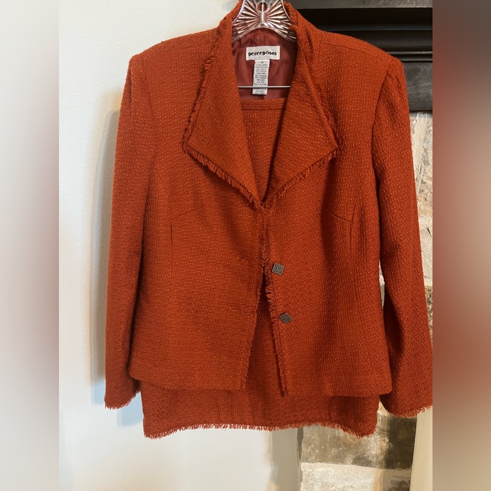 Burnt-Orange Tweed Suit